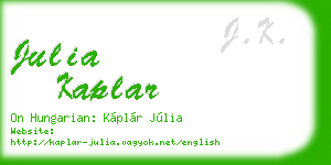 julia kaplar business card